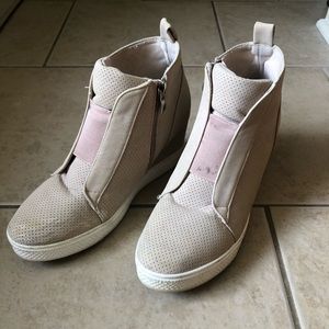 Blush wedge sneakers